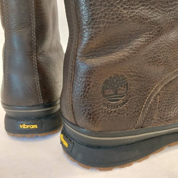 Timberland Brown Leather Boots Mens 8 Earthkeepers Waterproof Climapath Vibram - Picture 5 of 12